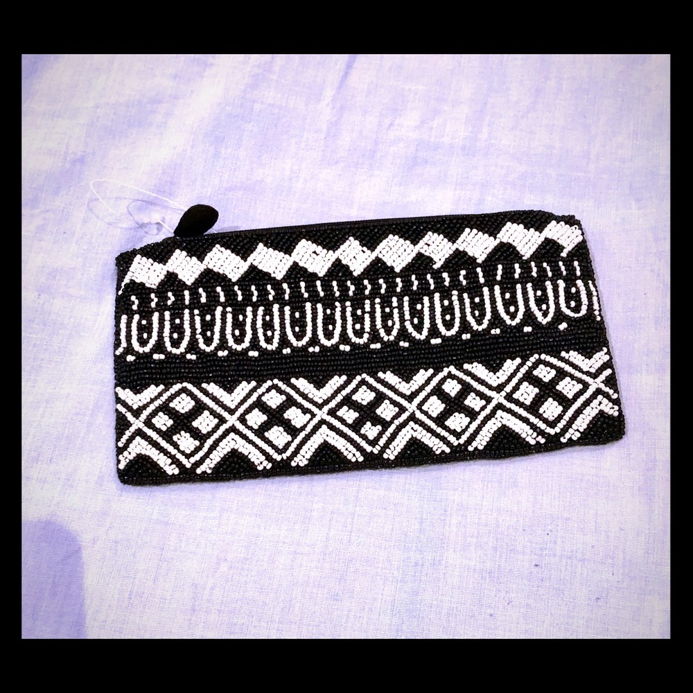 Beaded tribal pattern clutch / wallet NWT